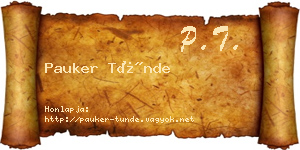 Pauker Tünde névjegykártya