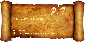 Pauker Tünde névjegykártya