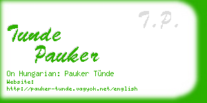 tunde pauker business card